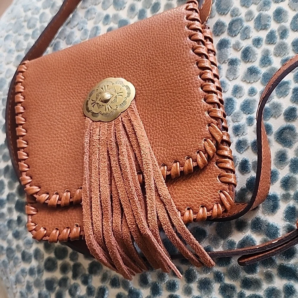 Street Level Leather Fringe Cross Body Bag Anthropologie - Picture 2 of 5